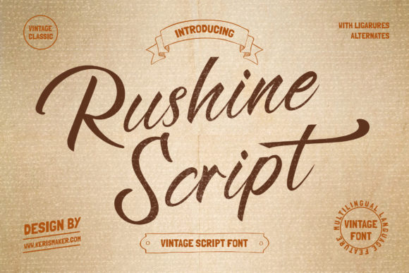 Rushine Script Font for Small Business Branding